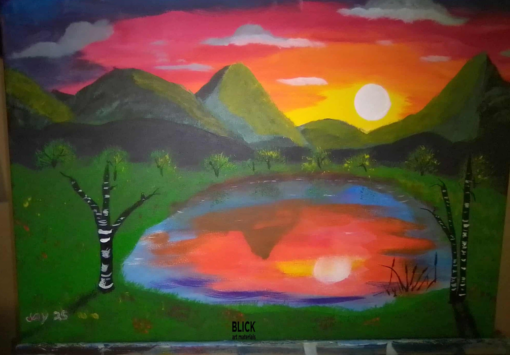 Original Acrylic Painting "Evening Valley" by Jay – 16x20 Canvas