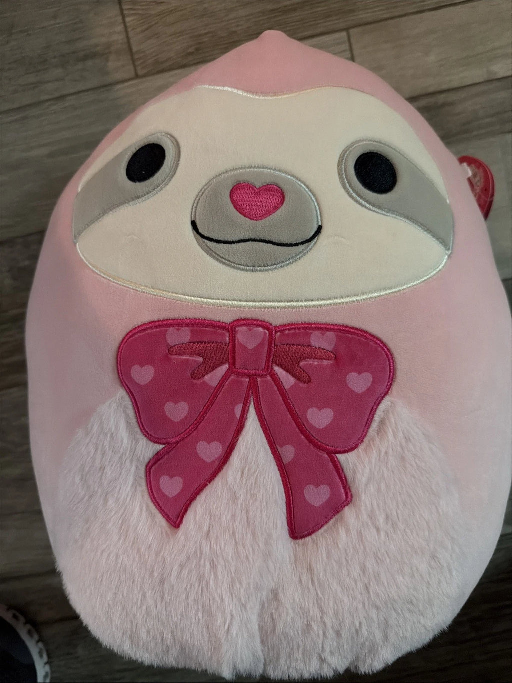 NEW Squishmallows 14” Inch BEA The Pink Sloth W Large Bow Hearts