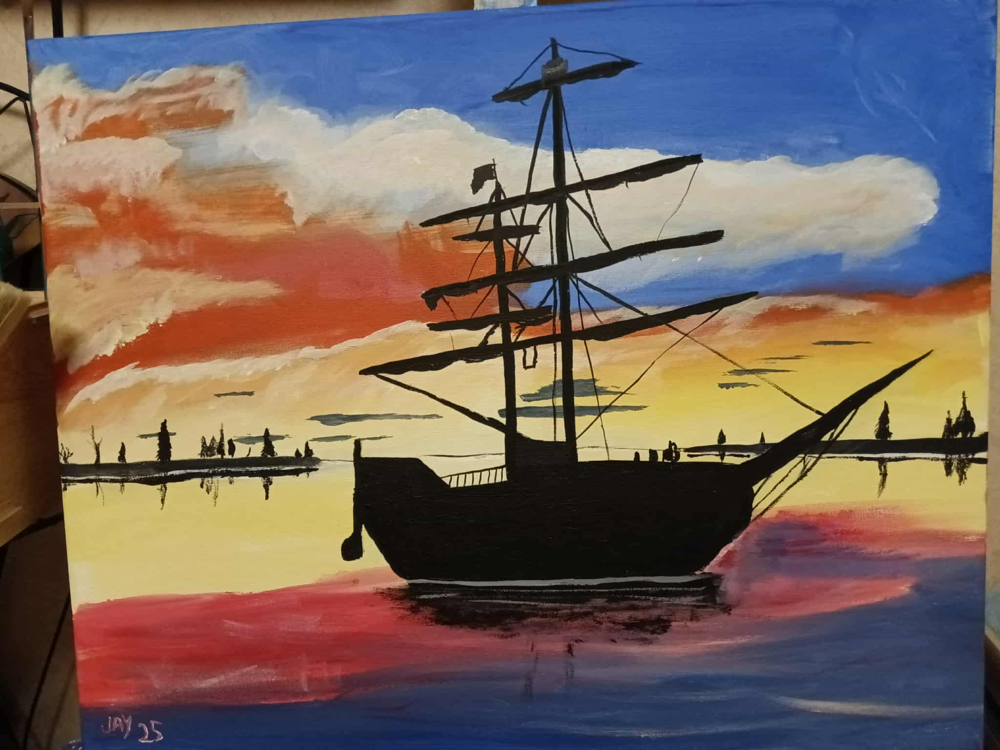Original Acrylic Painting "Summer Sails" by Jay – 16x20 Canvas